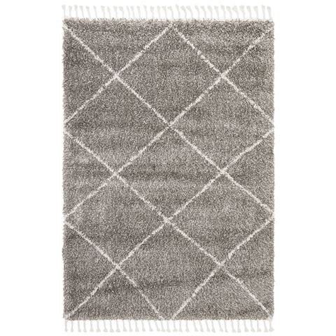 Tapete Rug Saffron Geometric Shag Rug Grey 170x120cm - Peter's of Kensington