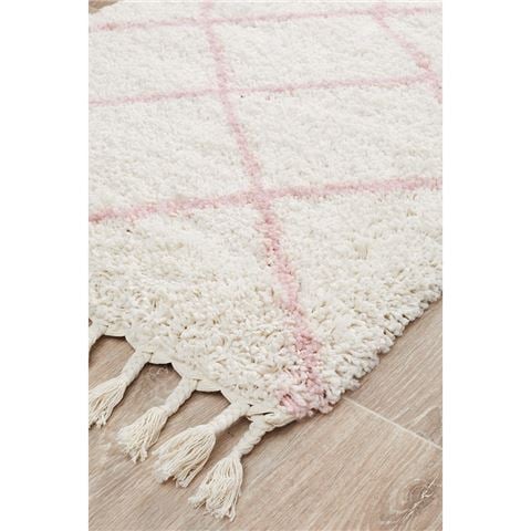 Tapete Rug Saffron Geometric Shag Runner Rug Pink 300x80 - Peter's of Kensington
