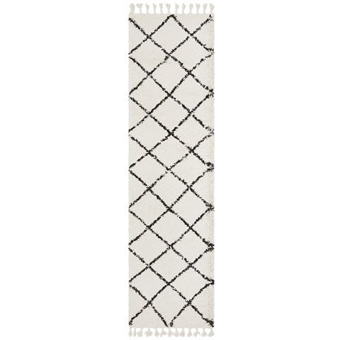 Tapete Rug Saffron Geometric Shag Runner Rug White 300x80 - Peter's of Kensington