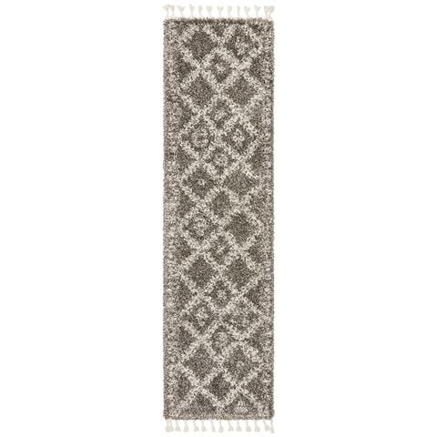 Tapete Rug Saffron Bohemian Shag Rug Grey 400x80cm - Peter's of Kensington