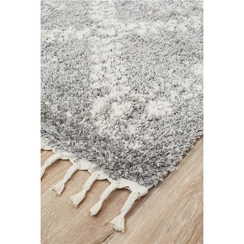 Tapete Rug Saffron Bohemian Shag Rug Silver 170x120cm - Peter's of Kensington