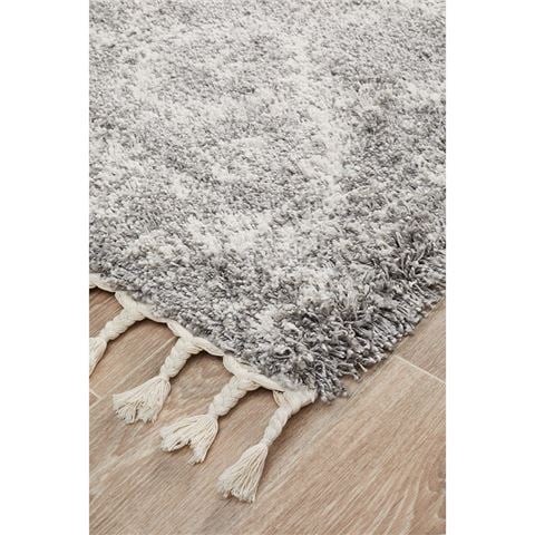 Tapete Rug Saffron Bohemian Shag Rug Silver 400x80cm - Peter's of Kensington