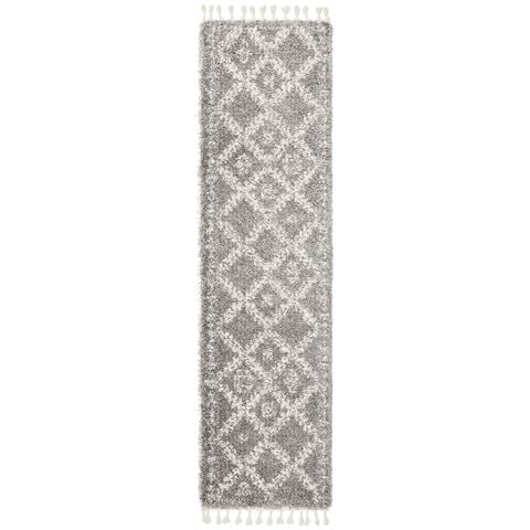 Tapete Rug Saffron Bohemian Shag Rug Silver 400x80cm - Peter's of Kensington
