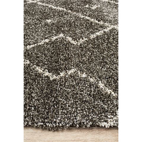 Tapete Rug Saffron Moroccan Shag Rug Grey 290x200cm - Peter's of Kensington