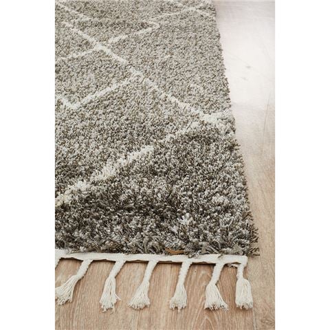 Tapete Rug Saffron Moroccan Shag Rug Grey 330x240cm - Peter's of Kensington