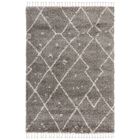 Tapete Rug Saffron Moroccan Shag Rug Grey 330x240cm - Peter's of Kensington