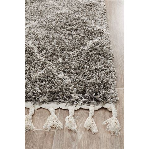 Tapete Rug Saffron Moroccan Shag Runner Rug Grey 400x80cm - Peter's of Kensington