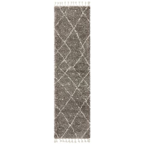 Tapete Rug Saffron Moroccan Shag Runner Rug Grey 400x80cm - Peter's of Kensington