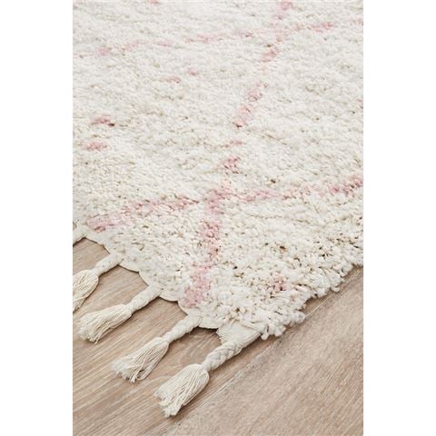 Tapete Rug Saffron Moroccan Shag Runner Rug Pink 300x80cm - Peter's of Kensington