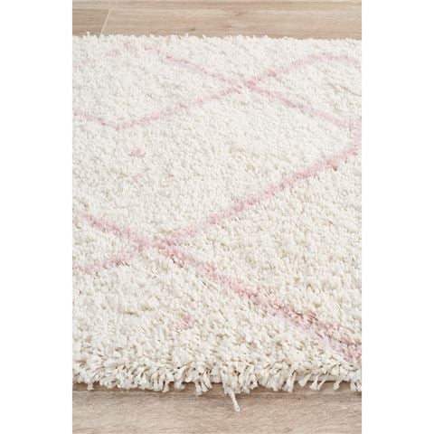 Tapete Rug Saffron Moroccan Shag Runner Rug Pink 400x80cm - Peter's of Kensington
