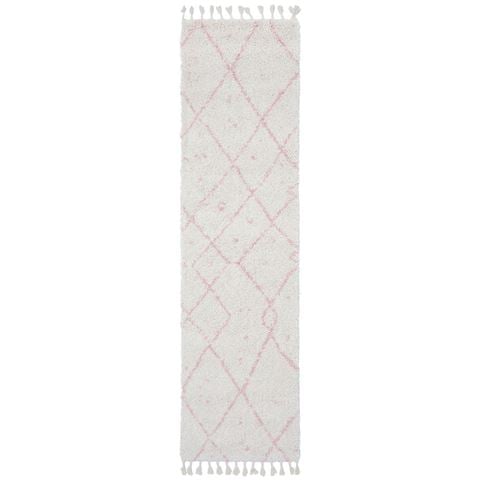 Tapete Rug Saffron Moroccan Shag Runner Rug Pink 400x80cm - Peter's of Kensington