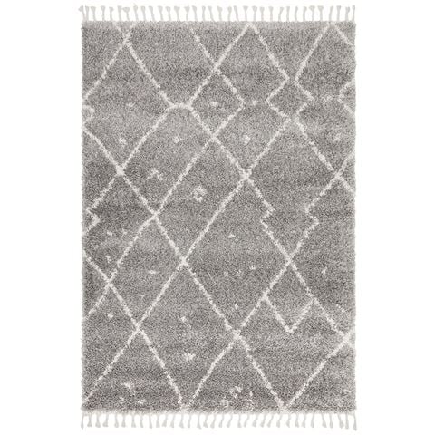 Tapete Rug Saffron Moroccan Shag Rug Silver 230x160cm - Peter's of Kensington