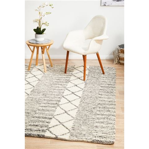 Tapete Rug N.Z. Wool Blend Scandi Rug Grey 320x230cm - Peter's of Kensington