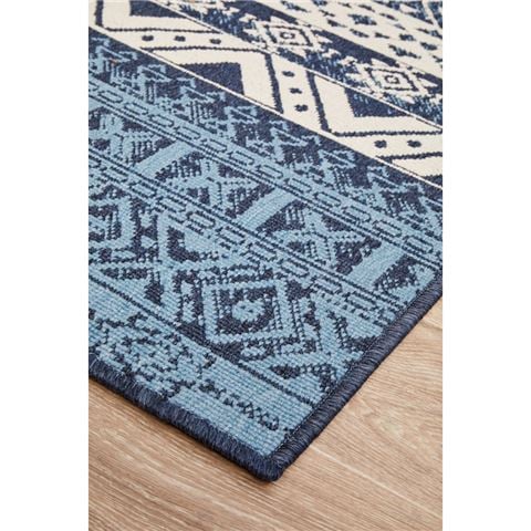 Tapete Rug Seaside Outdoor Tribal Rug Blue 160x110cm - Peter's of Kensington