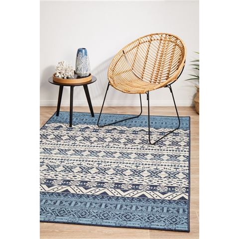 Tapete Rug Seaside Outdoor Tribal Rug Blue 220x150cm - Peter's of Kensington
