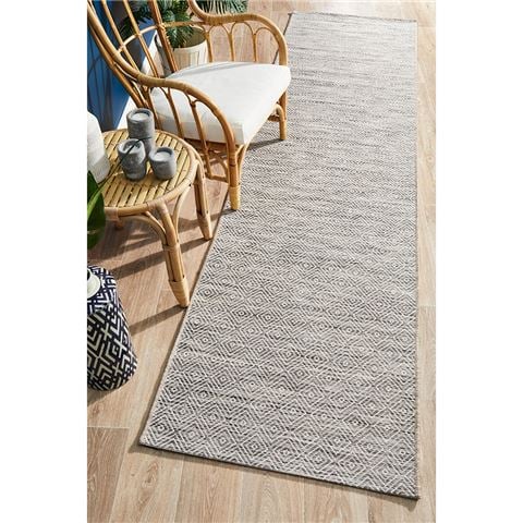 Tapete Rug - Terrace Geometric Runner Rug Natural 400x80cm