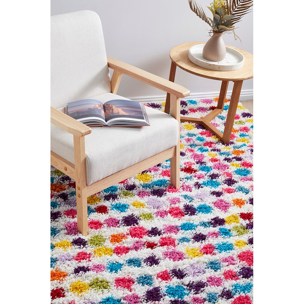 Tapete Rug MultiColour Vivid Polka Dot Shag Rug 170x120cm Peter's of Kensington