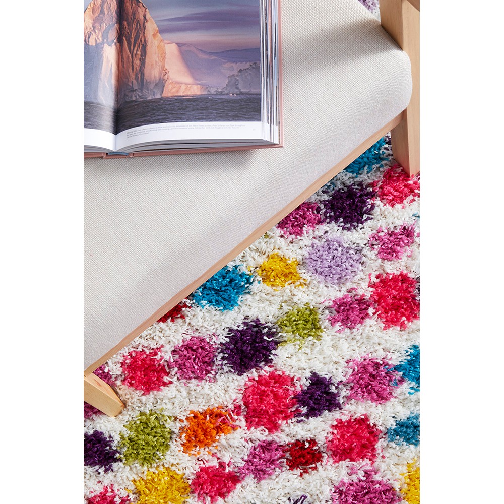 Tapete Rug MultiColour Vivid Polka Dot Shag Rug 170x120cm Peter's