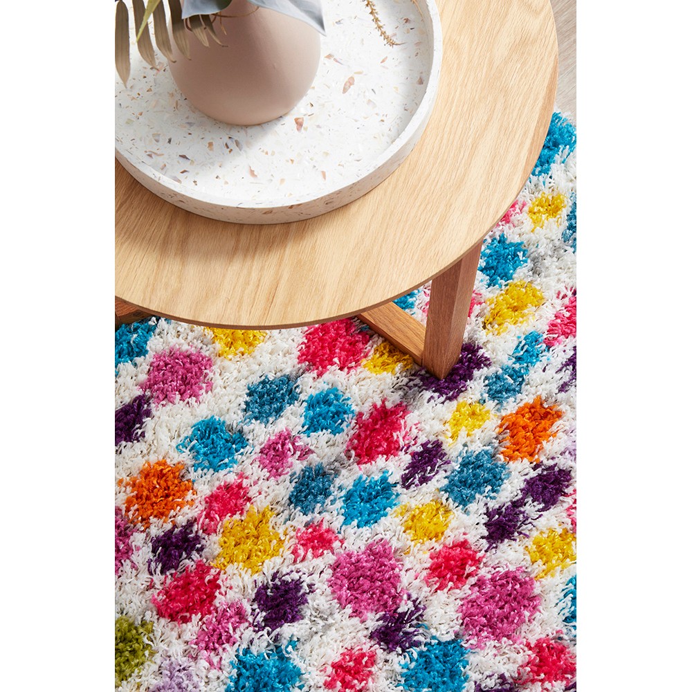 Tapete Rug MultiColour Vivid Polka Dot Shag Rug 380x280cm Peter's of Kensington