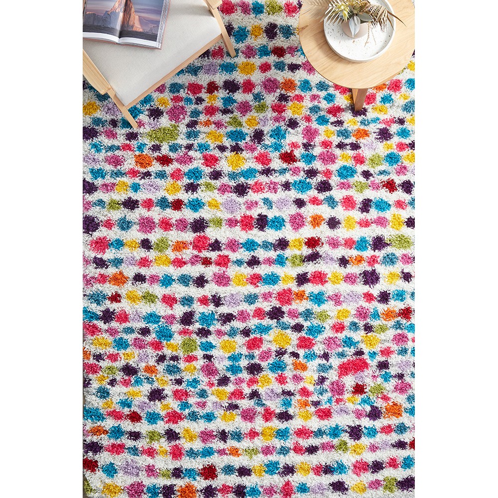 Tapete Rug - MultiColour Vivid Polka Dot Shag Rug 380x280cm | Peter's ...