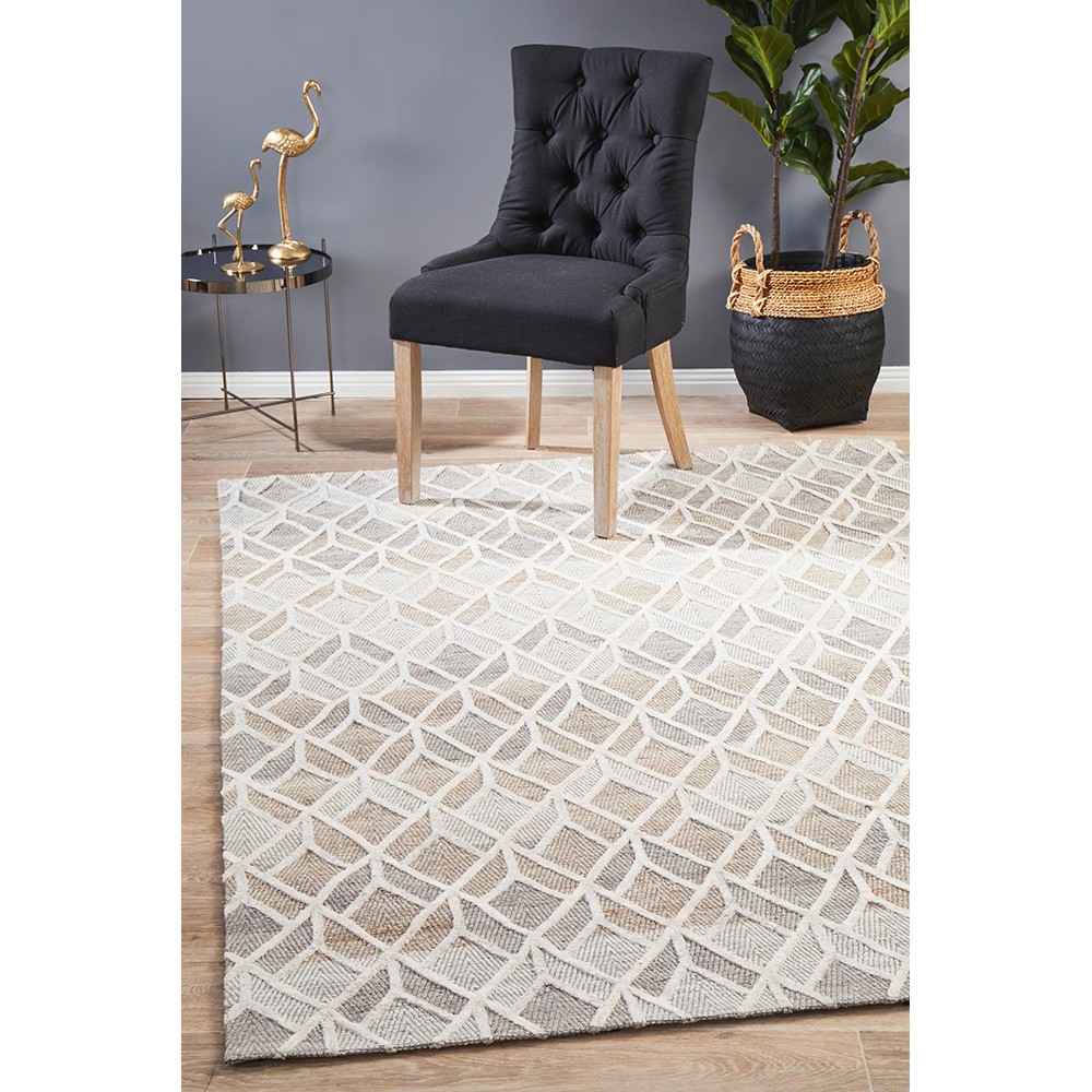 Tapete Rug Neutral Wool Blend Scandi Rug 225x155cm Peter's of