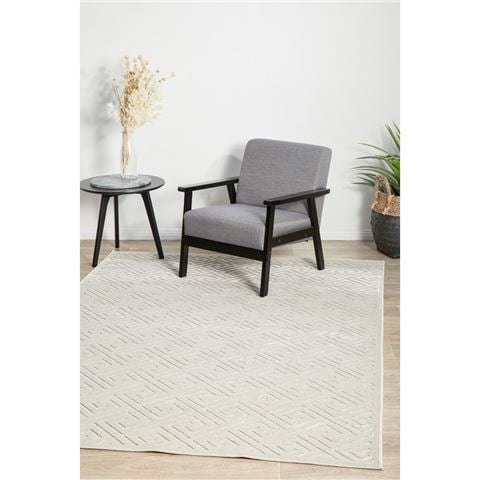 Tapete Rug York Alice Geometric Rug White 230x160CM - Peter's of Kensington