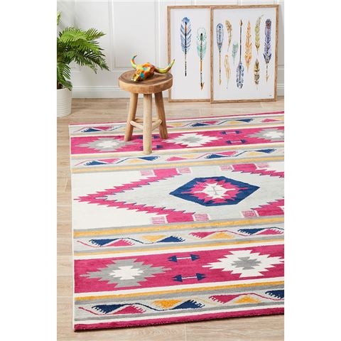 Tapete Rug Zanzibar Crimson Geometric Rug Pink 400x300cm - Peter's of Kensington