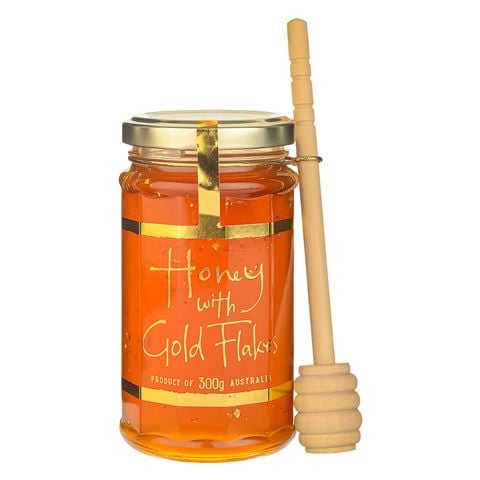Ogilvie & Co Honey With Gold Flakes & Dipper 300g - Peter's of Kensington