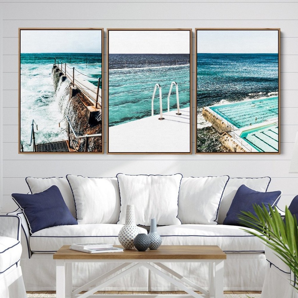 I Heart Wall Art Beaches of Sydney 3pce Frame 60x90 Peter's of Kensington