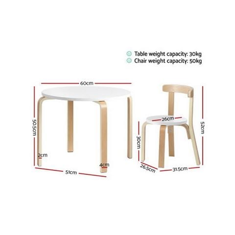 Hollywood Vanity Nordic Kids Table Chair Set 3PC - Peter's of Kensington
