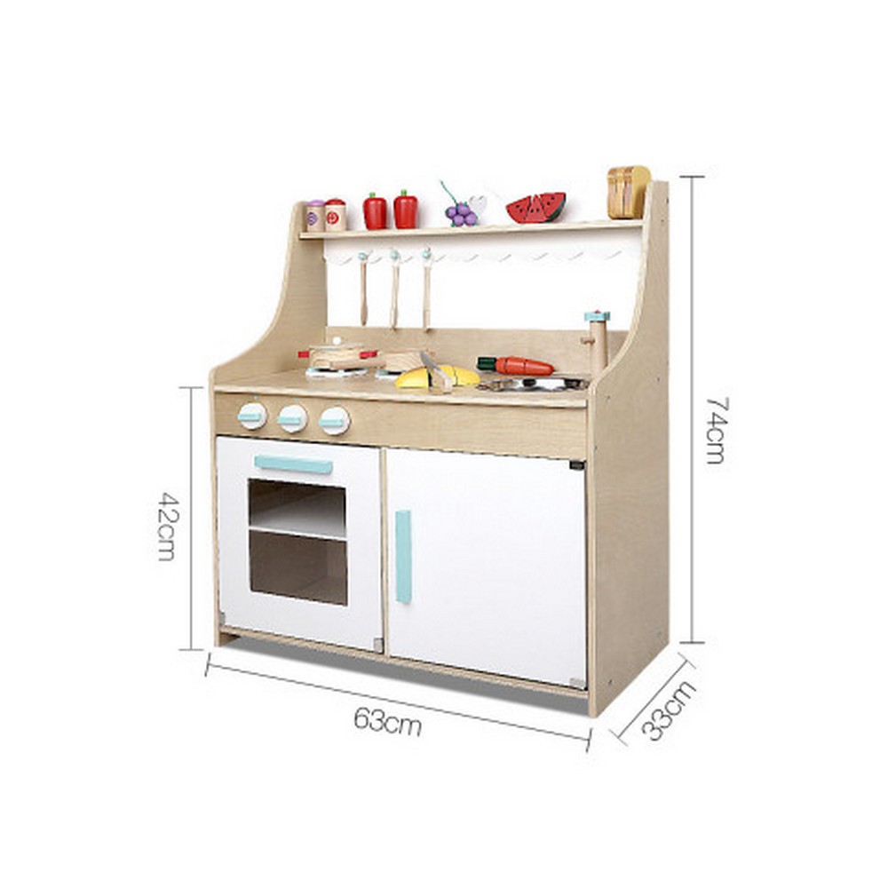 Kids Play Kids Wooden Kitchen Play Set Natural & White Peter's of