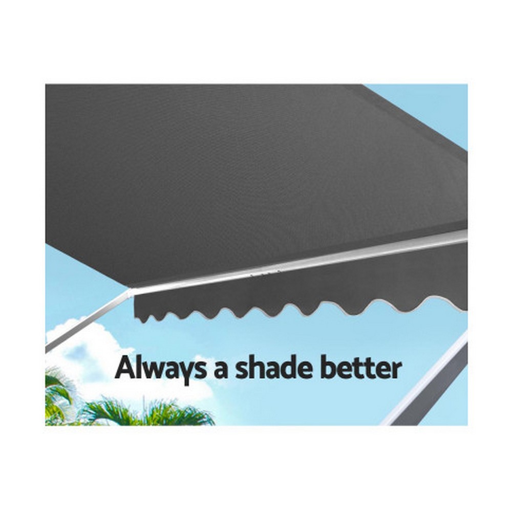 CoolShade - Instahut 2.4m x 2.1m Fixed Pivot Arm Grey | Peter's of