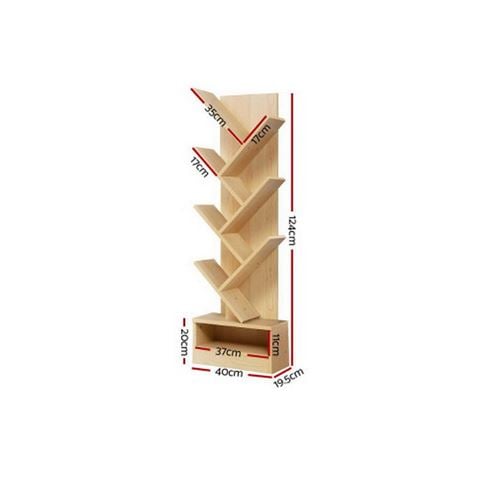 Home Office Design 7-Shelf Tree Book Storage Rack Natural - Peter's of Kensington