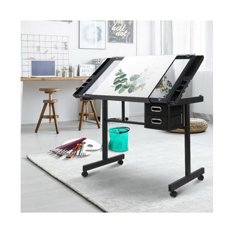Home Office Design Adjustable Drawing Desk Black/Grey - Peter's of Kensington