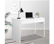 Home Office Design - Metal Desk with 2 Drawers White