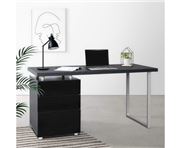 Home Office Design - Metal Desk with 3 Drawers Black