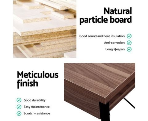 Home Office Design - Metal Desk with Drawer Walnut