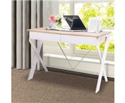 Home Office Design - Metal Desk with Drawer White Oak Top