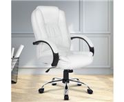 Home Office Design - PU Padded Desk Chair White