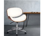 Home Office Design - Wooden & PU Desk Chair White