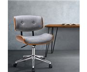 Home Office Design - Wooden Chair Fabric Bentwood Grey