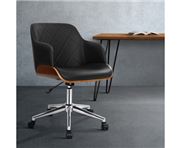 Home Office Design - Wooden Chair PU Black Wood