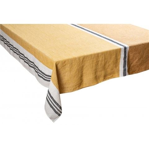Harmony Linen - Trevise Stripe Tablecloth Saffron 170x250cm