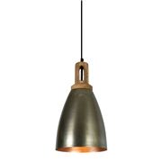 Zaffero - Lewis Zinc Dome Pendant Light With Wooden Top