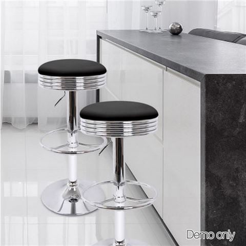 MyBar Backless PU Bar Stool Black Set 2pc - Peter's of Kensington