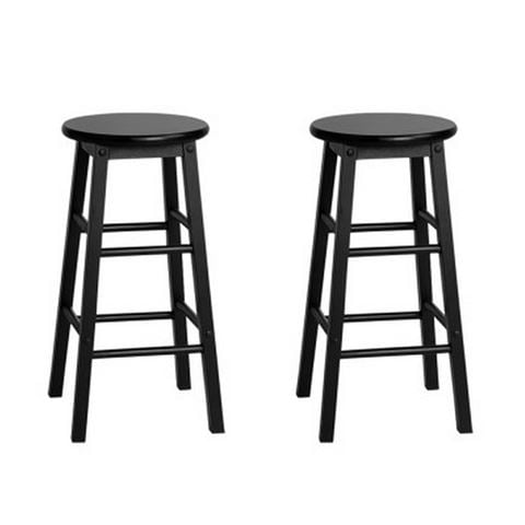 MyBar - Beech Wood Bar Stool Black Set 2pc