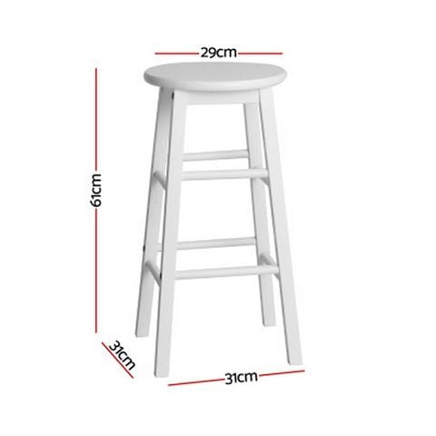 MyBar - Beech Wood Bar Stool White Set 2pc