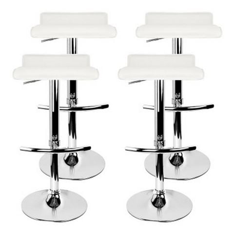 MyBar - PU Wave Style Bar Stool White Set 4pc