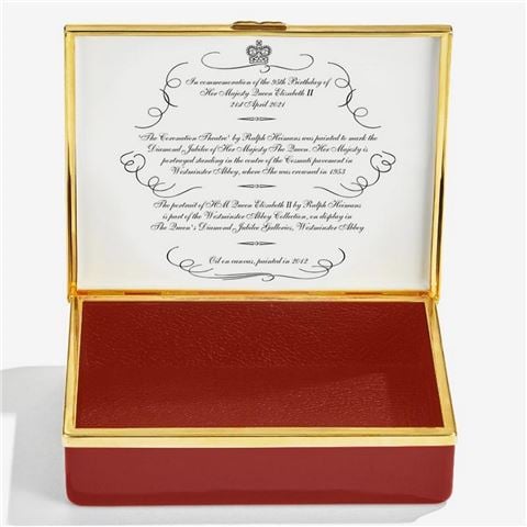 Halcyon Days - Her Majesty Queen Elizabeth II The Coronation Theatre Enamel Box