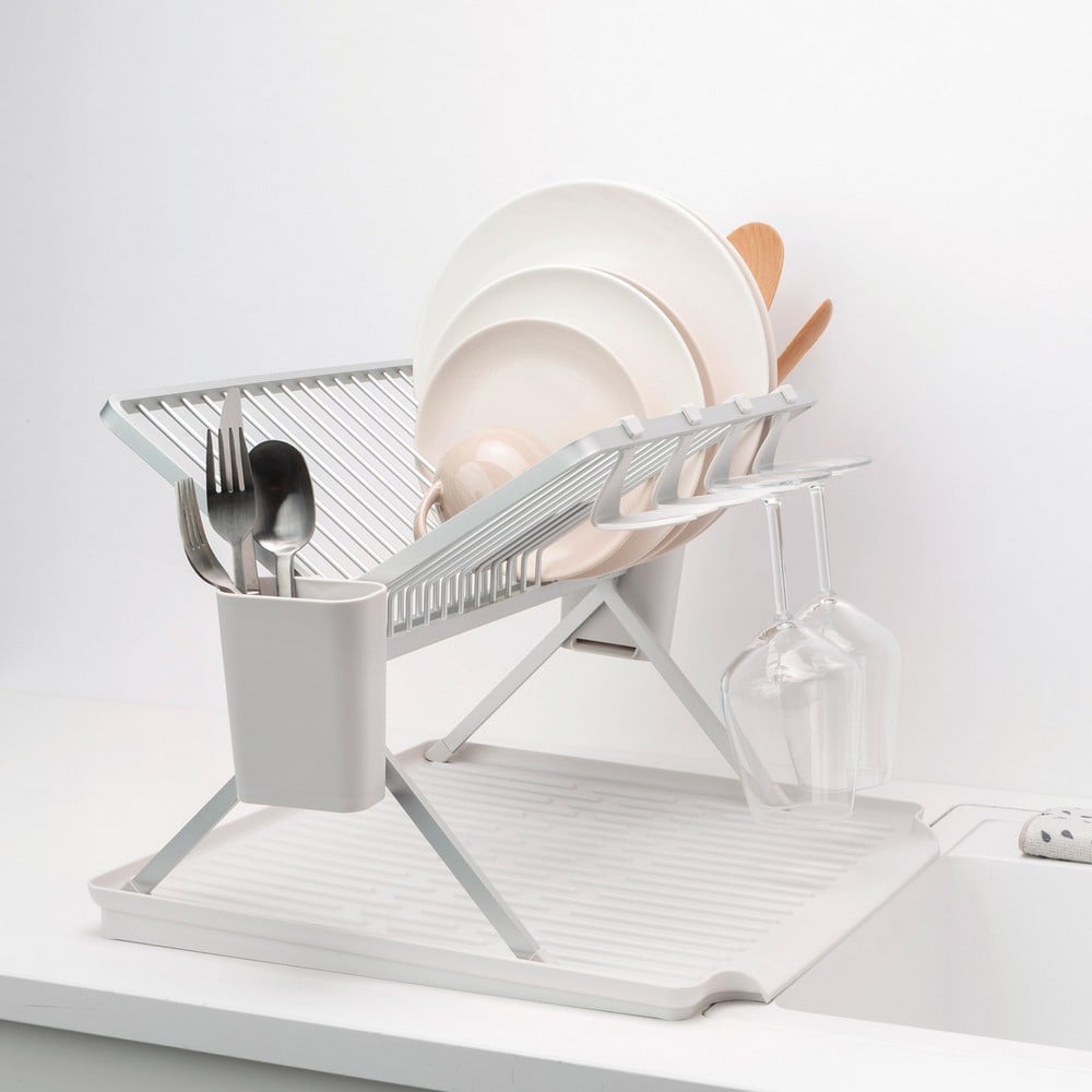 Brabantia Foldable Dish Drying Rack Large Light Grey Peter's of Kensington